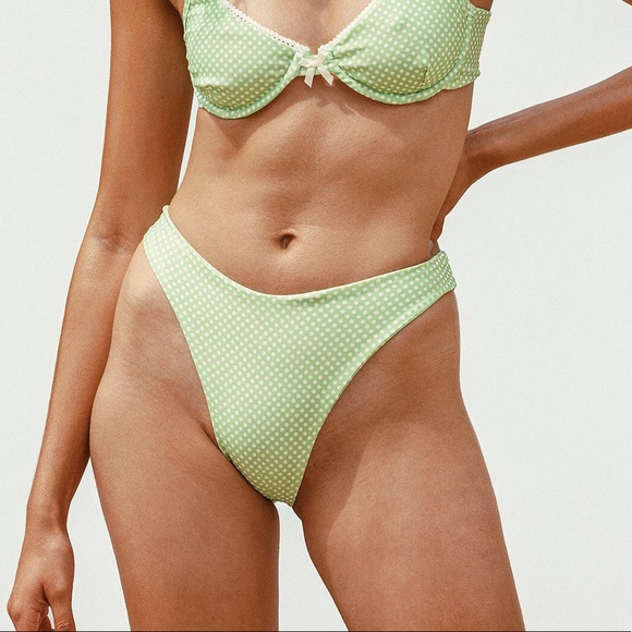 Princess Polly Other - Princess Polly Lina Polka Dot Bikini Bottoms Green